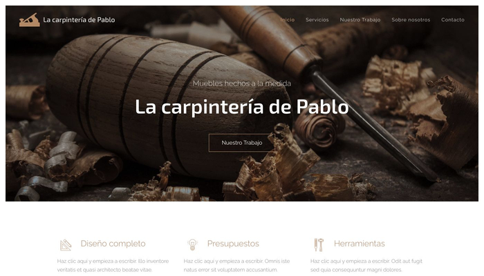 montar una web para tu carpintería